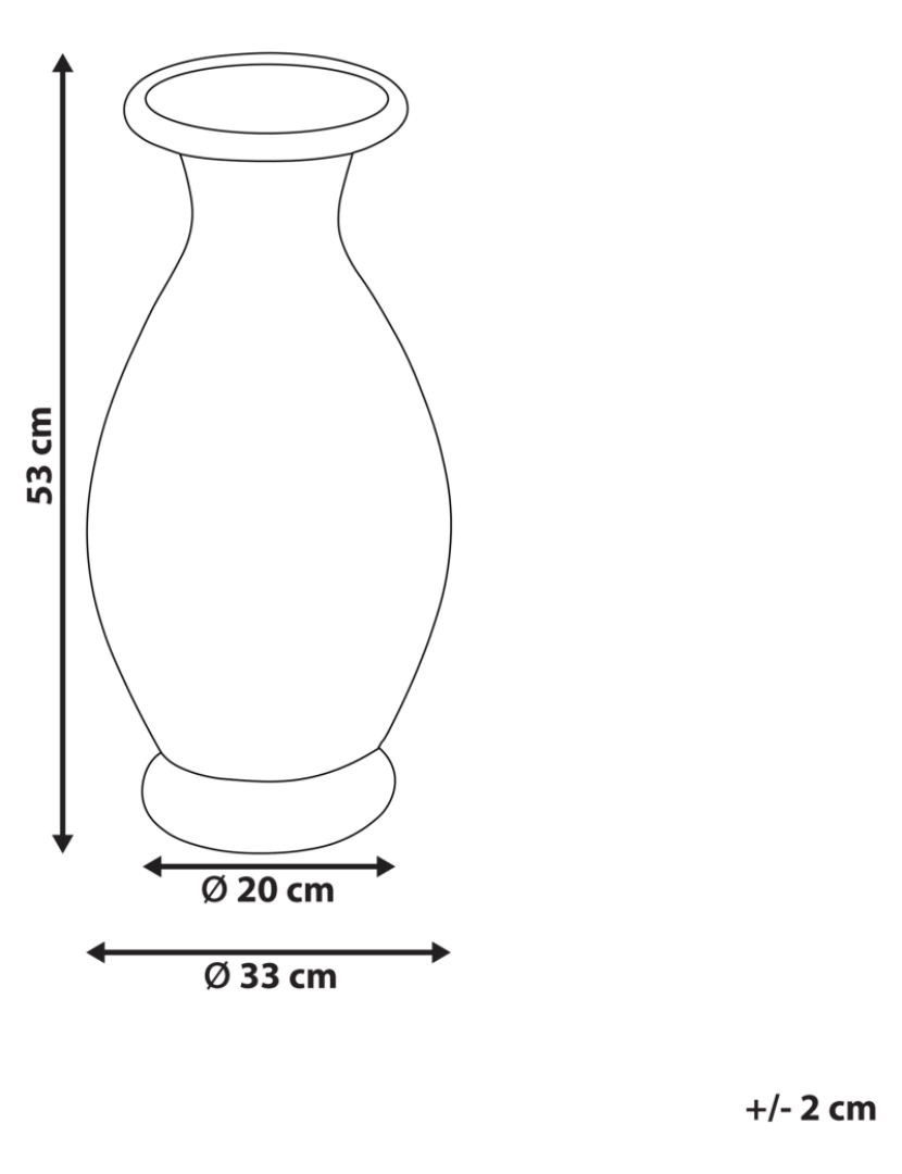 Beliani - Terracota Jarro decorativo 53 cm Branco Azul RAWAS