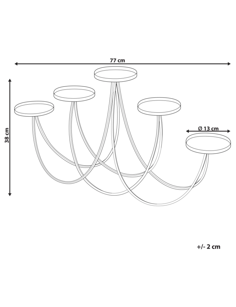 Beliani - Candelabro em metal dourado 38 cm BUARAN