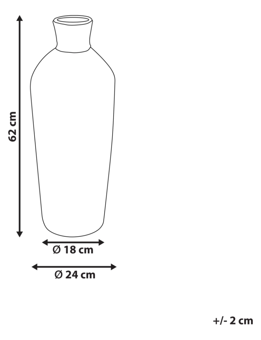 Beliani - Terracota Jarro decorativo 62 cm Creme Branco ROKAN