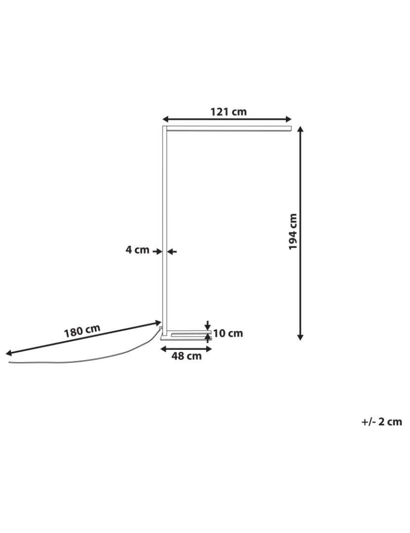 imagem de Candeeiro de pé LED em metal preto 194 cm MENSA1