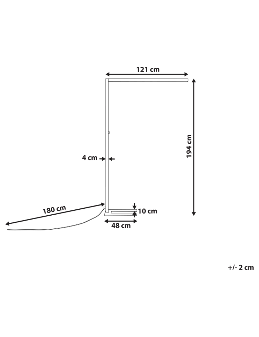 Beliani - Candeeiro de pé LED em metal preto 194 cm SAGITTA