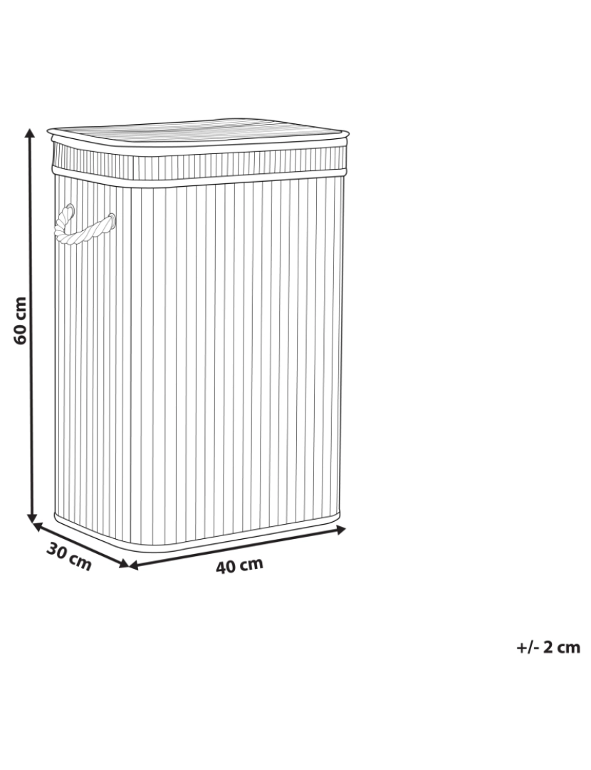imagem de Cesto em madeira de bambu branca 60 cm KALUTARA1