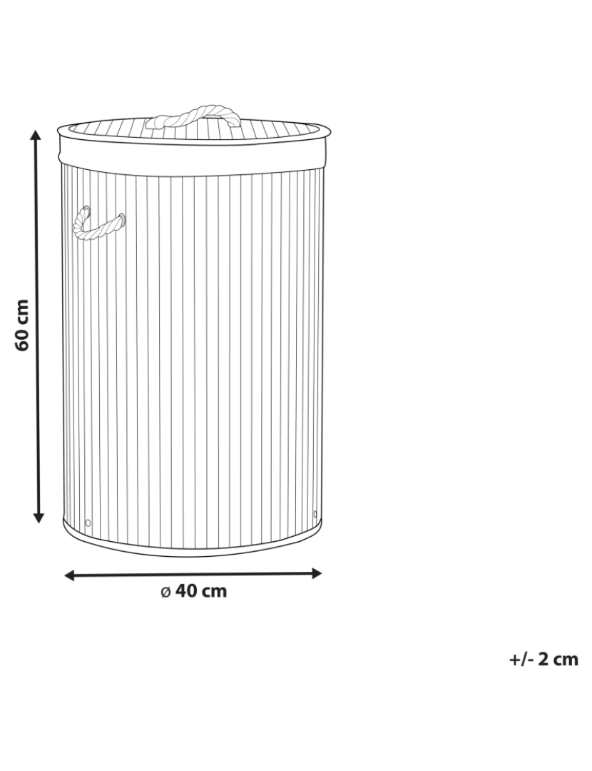 imagem de Cesto em madeira de bambu branca 60 cm SANNAR1