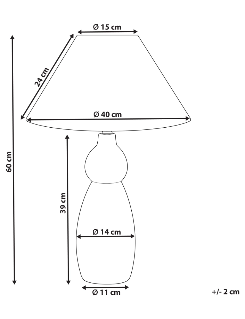 Beliani - Candeeiro de mesa em cerâmica azul escuro e preto 60 cm MATINA