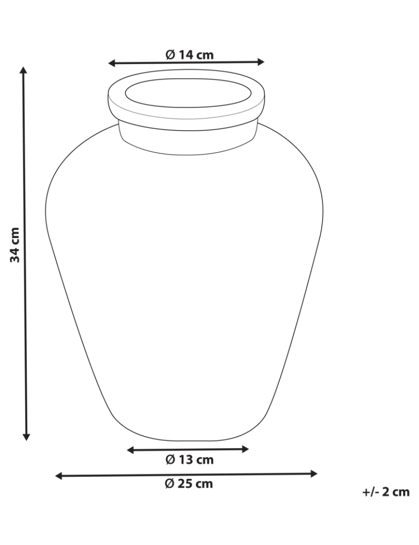 Beliani - Terracota Jarro decorativo 34 cm Creme AMATHUS