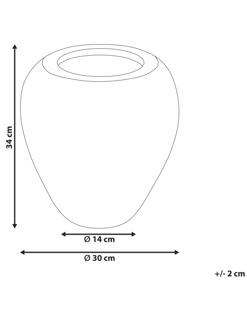 Beliani - Terracota Jarro decorativo 34 cm Laranja Creme SKIONE