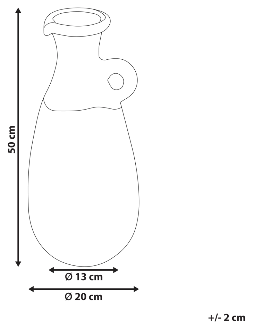 Beliani - Terracota Jarro decorativo 50 cm Azul Castanho VELIA