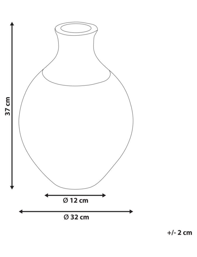 imagem de Terracota Jarro decorativo 37 cm Castanho Branco BURSA1