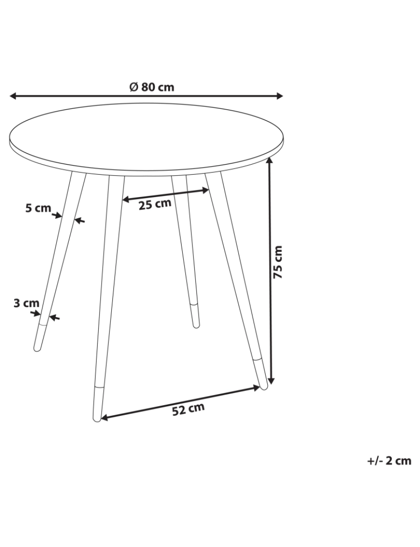 imagem de Mesa de jantar efeito de mármore e branco ⌀ 80 cm GUTIERE1