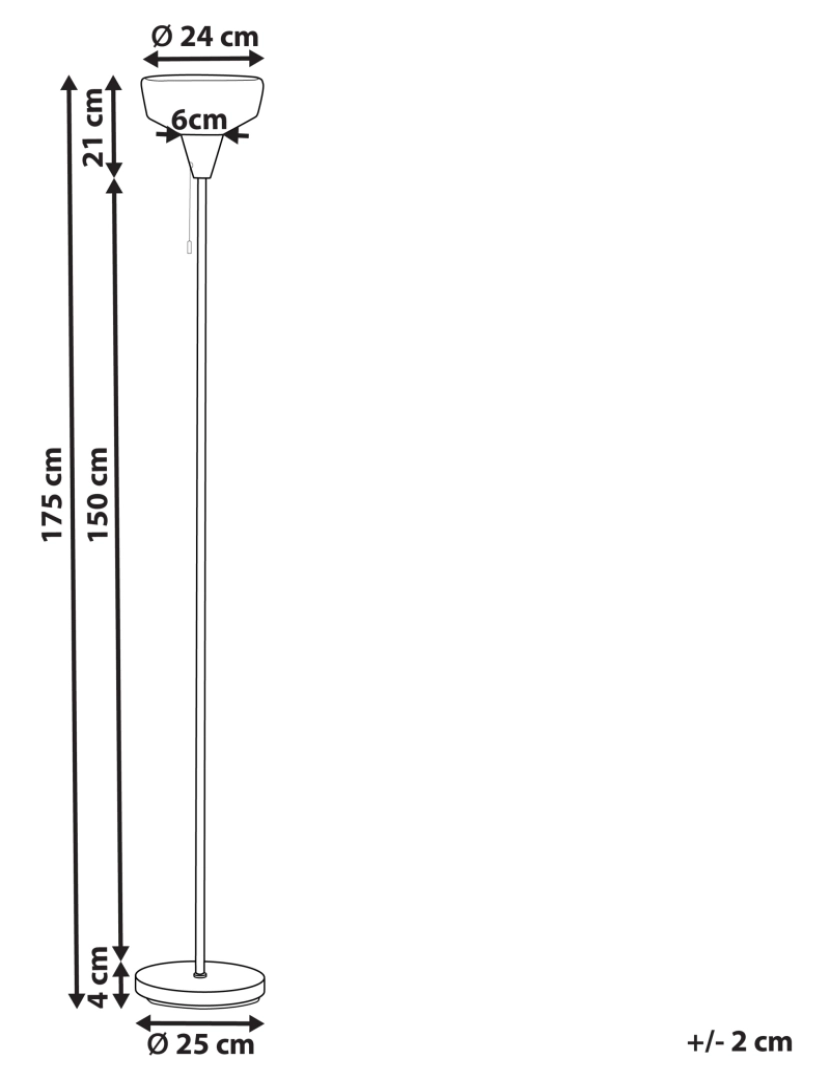 imagem de Candeeiro de chão em metal preto e prateado 175 cm TALPARO1