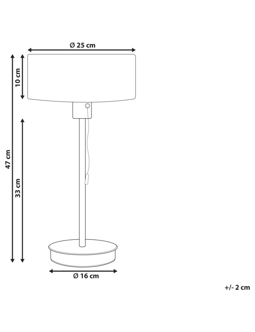 Beliani - Candeeiro de mesa em metal preto com entrada USB 47 cm ARIPO