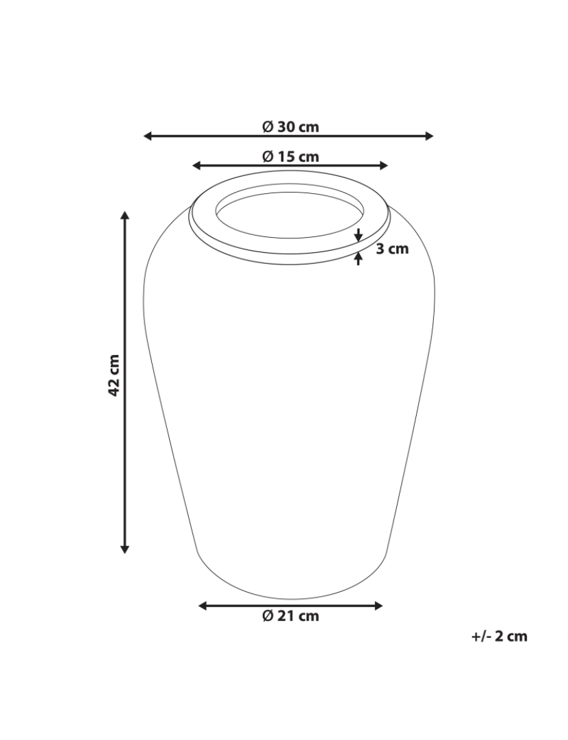 Beliani - Terracota Jarro decorativo 42 cm Creme MIRI