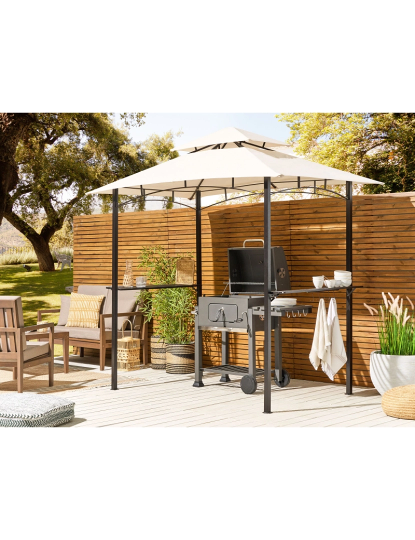 imagem de Pérgola de Jardim 240 x 148 cm Creme NARO2