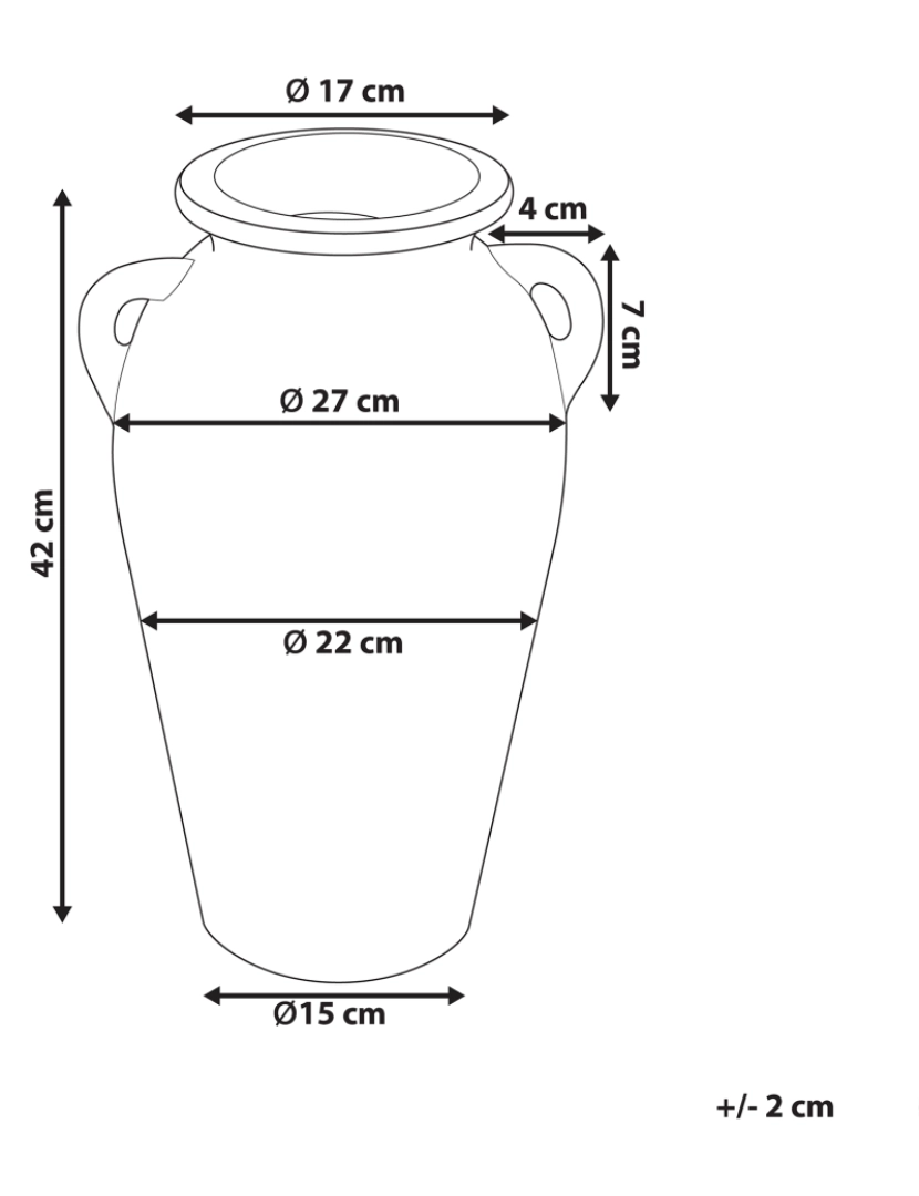 Beliani - Terracota Jarro decorativo 42 cm Laranja DABONG