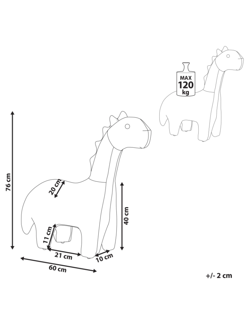 Beliani - Tamborete em veludo verde BRONTOSAUR