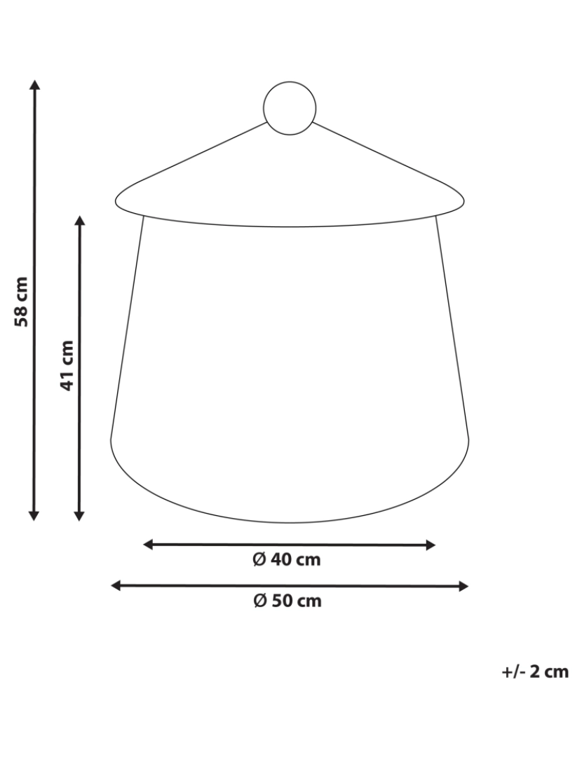 Beliani - Cesto forma de tenda de circo em fibra de jacinto de água vermelho e creme KIMBERLEY