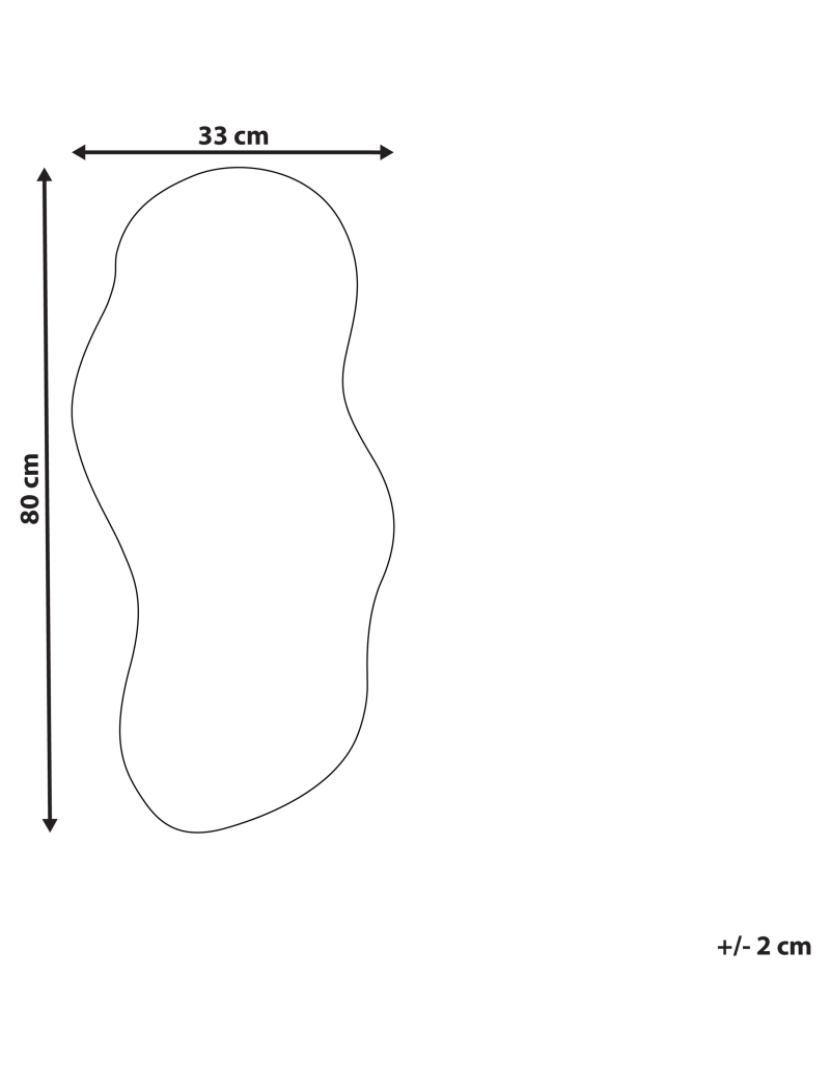 Beliani - Espelho 80 cm Prateado AUXERRE