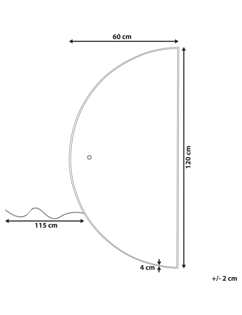 Beliani - Espelho de parede com LED prateado 60 x 120 cm LOUE