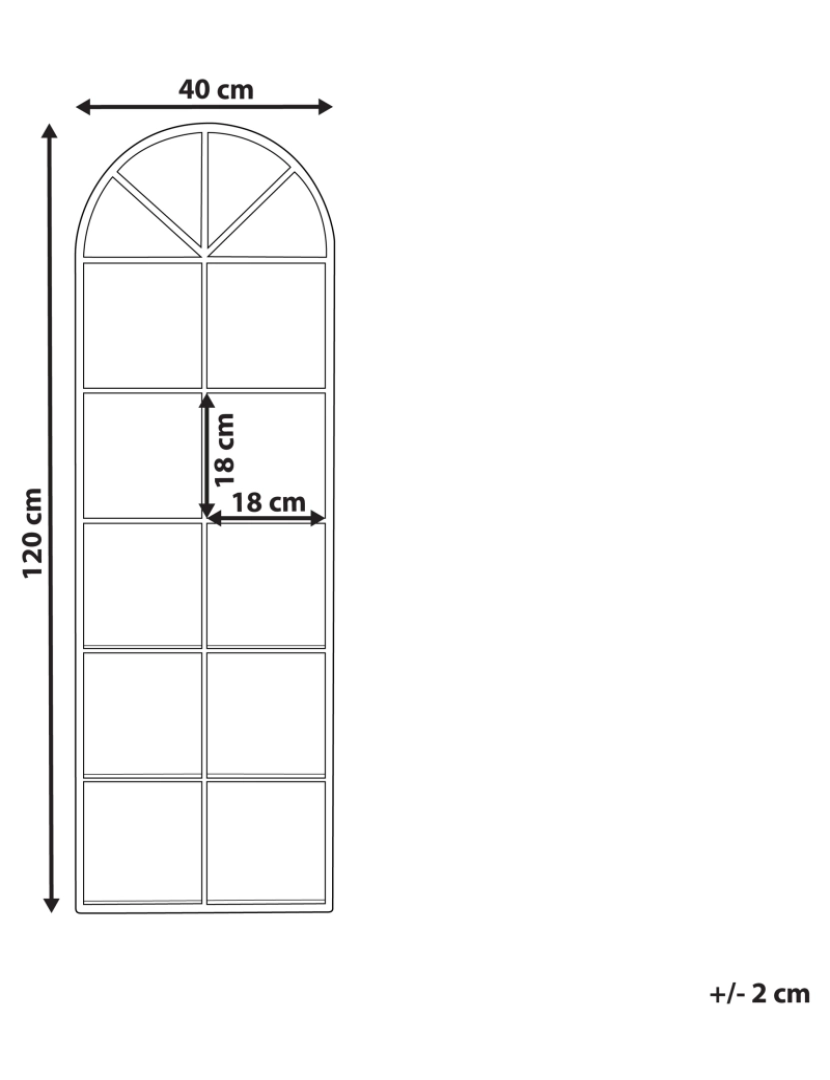 Beliani - Espelho 120 cm Preto BROUAGE