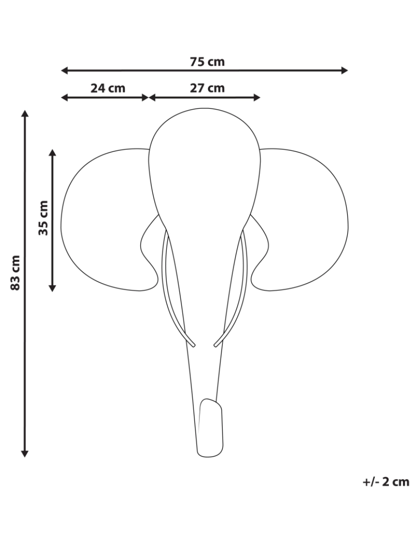 Beliani - Decoração de parede elefante em rattan claro GRUNEY