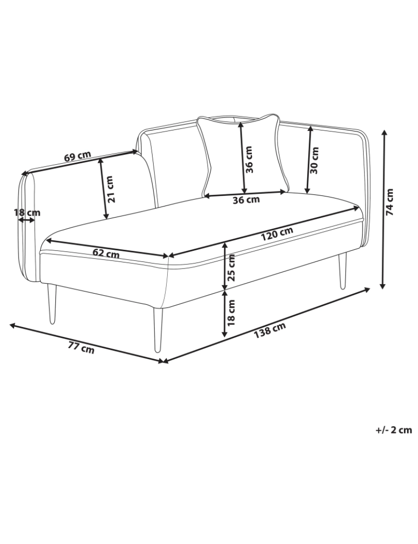 Beliani - Chaise-longue à direita em tecido bouclé vermelho escuro CHEVANNES