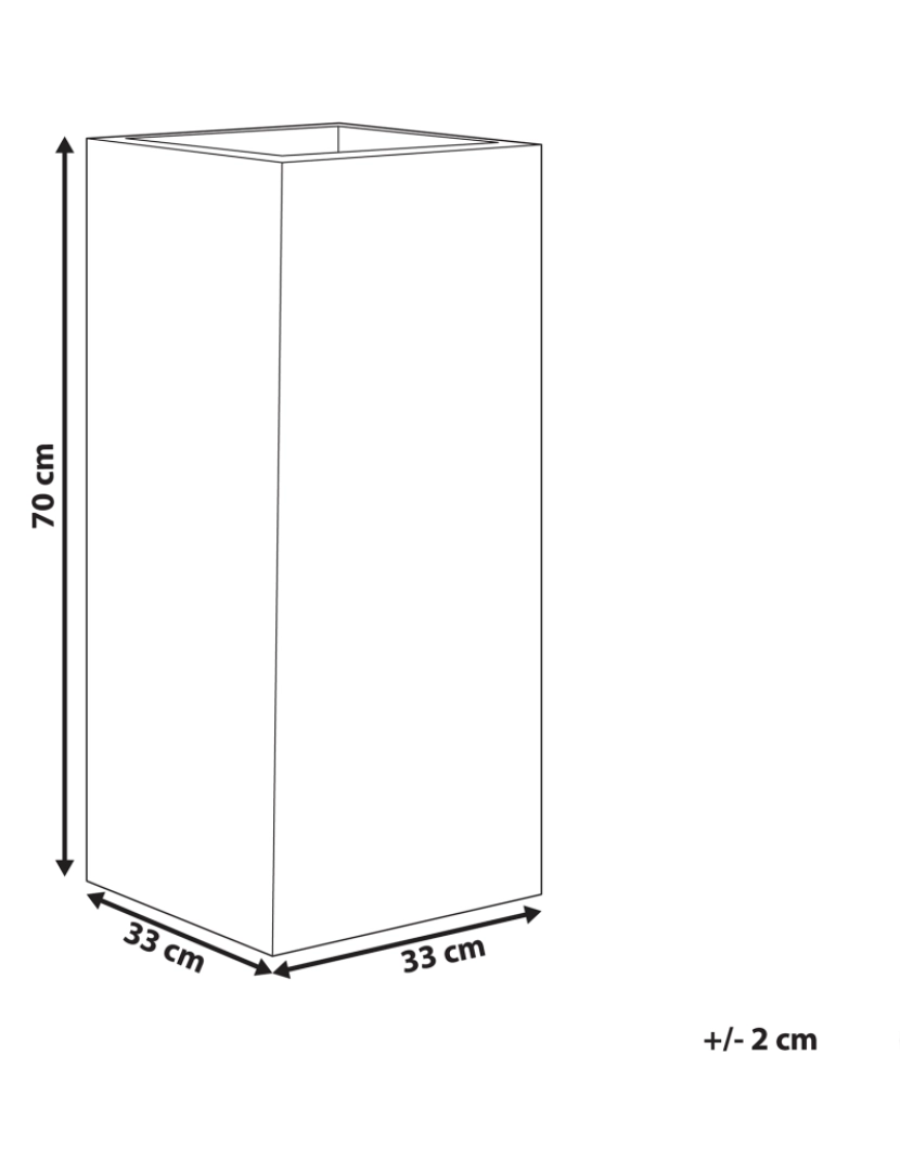 Beliani - Vaso para plantas em fibra de argila cinzenta clara 33 x 33 x 70 cm DION