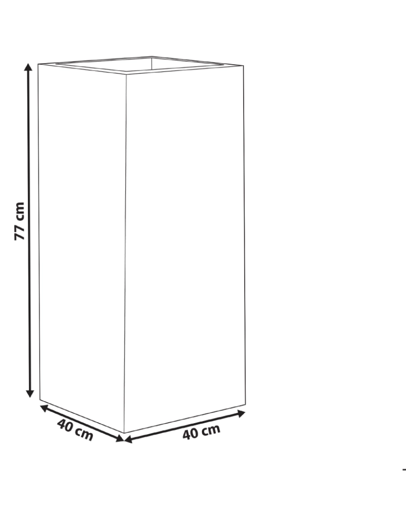 imagem de Vaso para plantas em fibra de argila cinzenta clara 40 x 40 x 77 cm DION1