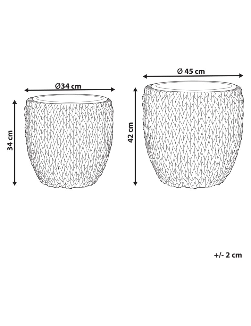 imagem de Conjunto de 2 vasos para plantas em rattan castanho BERBERIS1