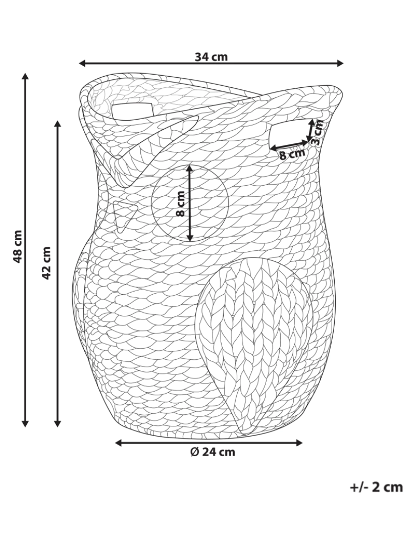 Beliani - Cesto forma de coruja em fibra de jacinto de água cor natural BARRIE