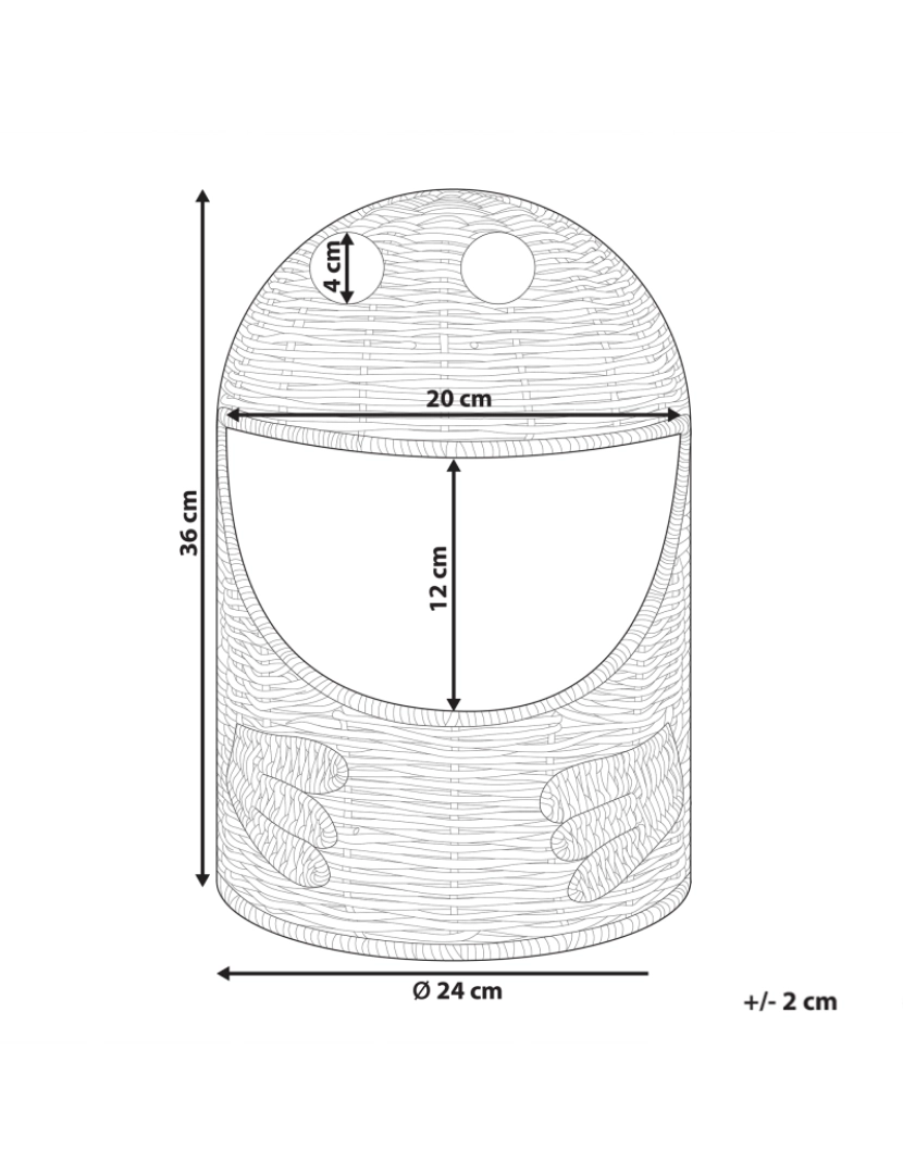 imagem de Cesto forma de monstro em rattan de cor natural HORMUZ1