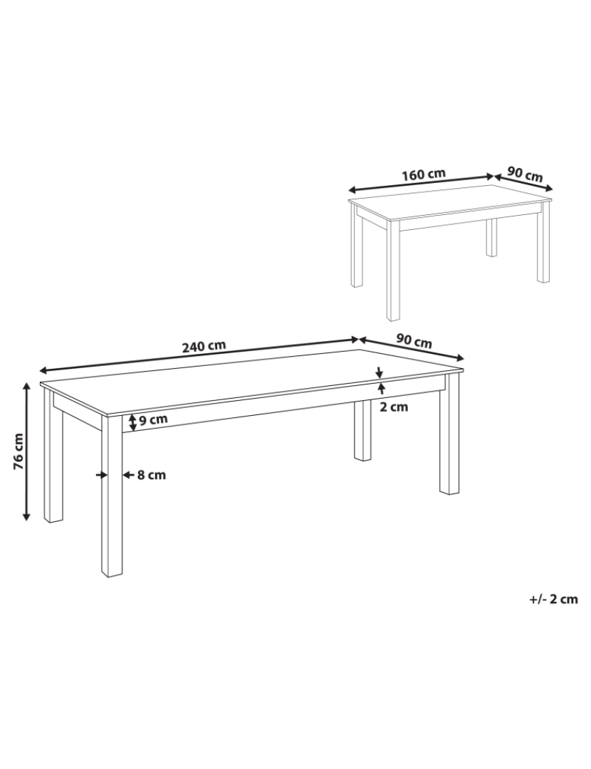 Beliani - Mesa de jantar extensível castanha clara 160/240 x 90 cm MADURA