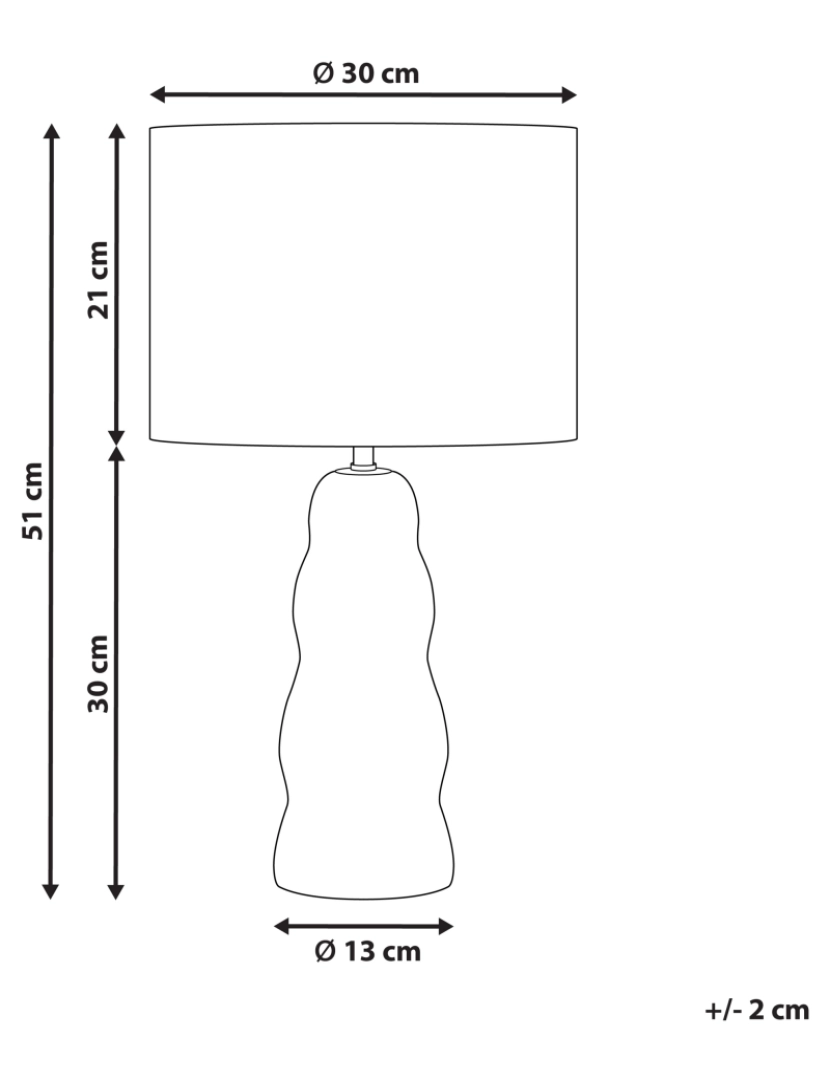 Beliani - Candeeiro de mesa em cerâmica preta 51 cm VILAR