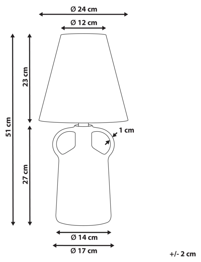 Beliani - Candeeiro de mesa em cerâmica taupe 51 cm LARISSOS