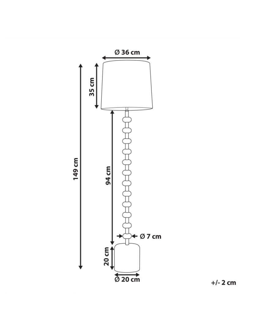 Beliani - Candeeiro de pé em metal branco 160 cm KRIOS