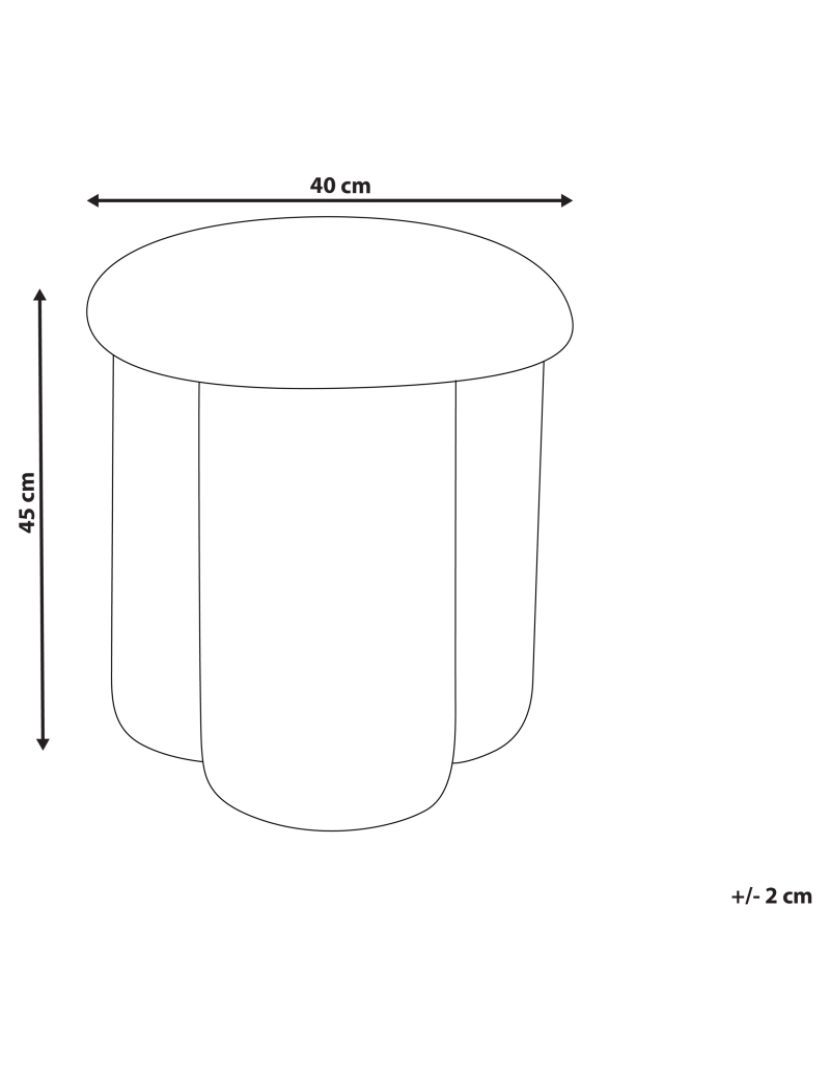 imagem de Tamborete em tecido bouclé branco ⌀ 40 cm CARRINGTON1