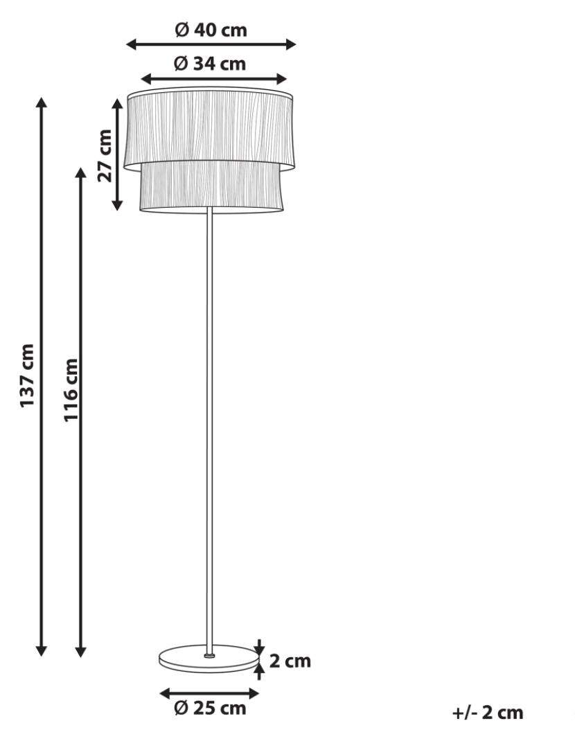 Beliani - Candeeiro de pé em metal castanho e dourado 137 cm PERISTERI