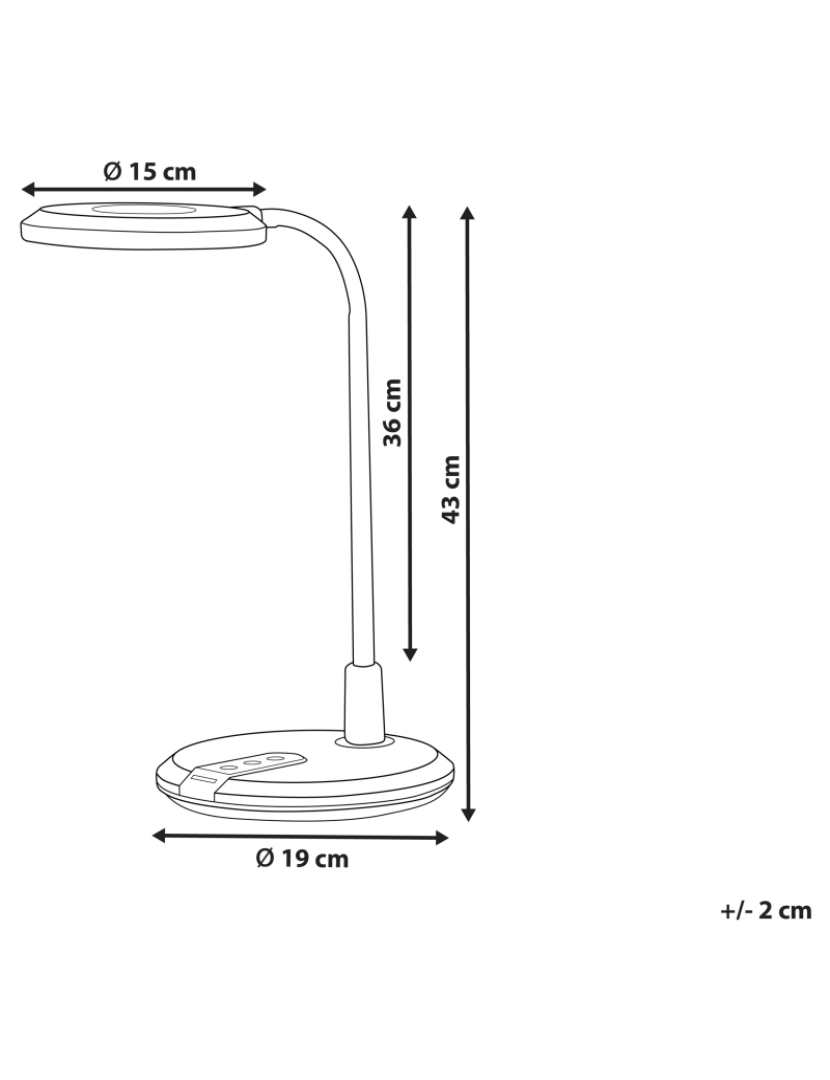 Beliani - Candeeiro de mesa LED preto e prateado COLUMBA