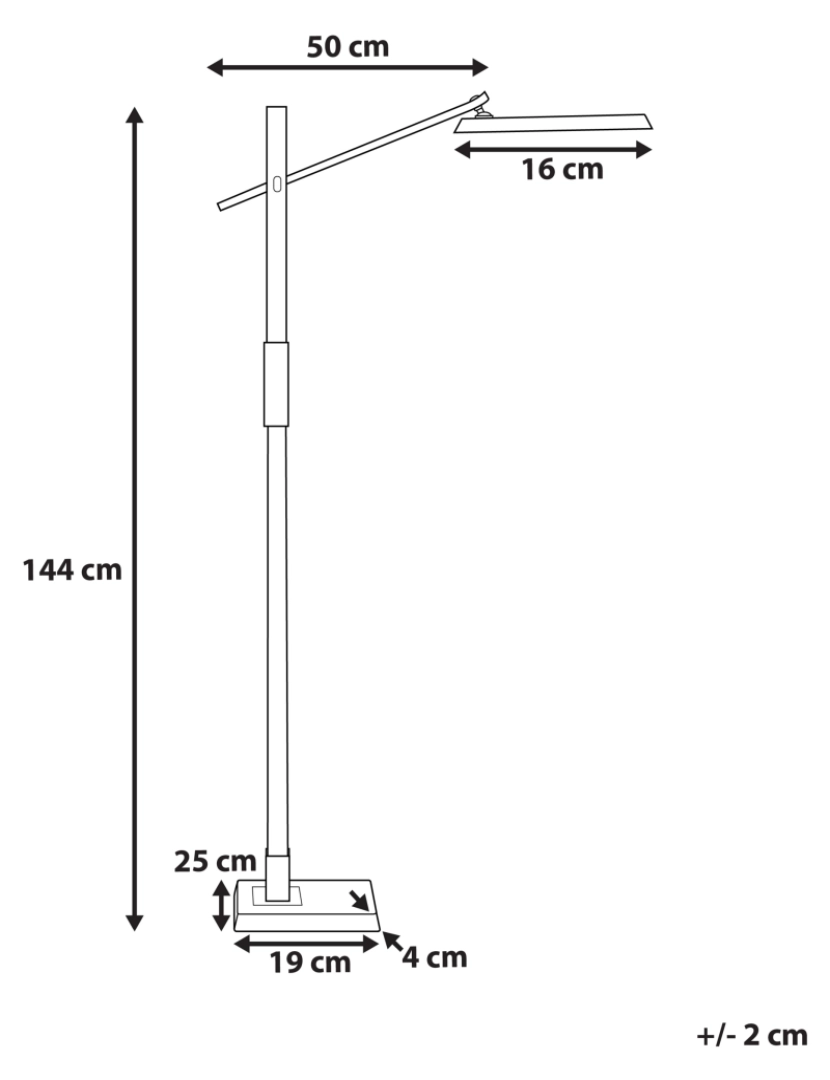 Beliani - Candeeiro de pé LED cinzento escuro 144 cm AQUARIUS