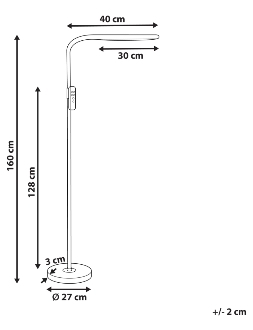 imagem de Candeeiro LED com controlo remoto branco 160 cm ARIES2