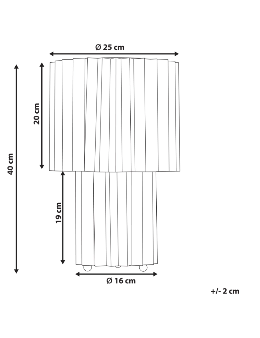 Beliani - Candeeiro de mesa em linho branco 40 cm ALFEIOS