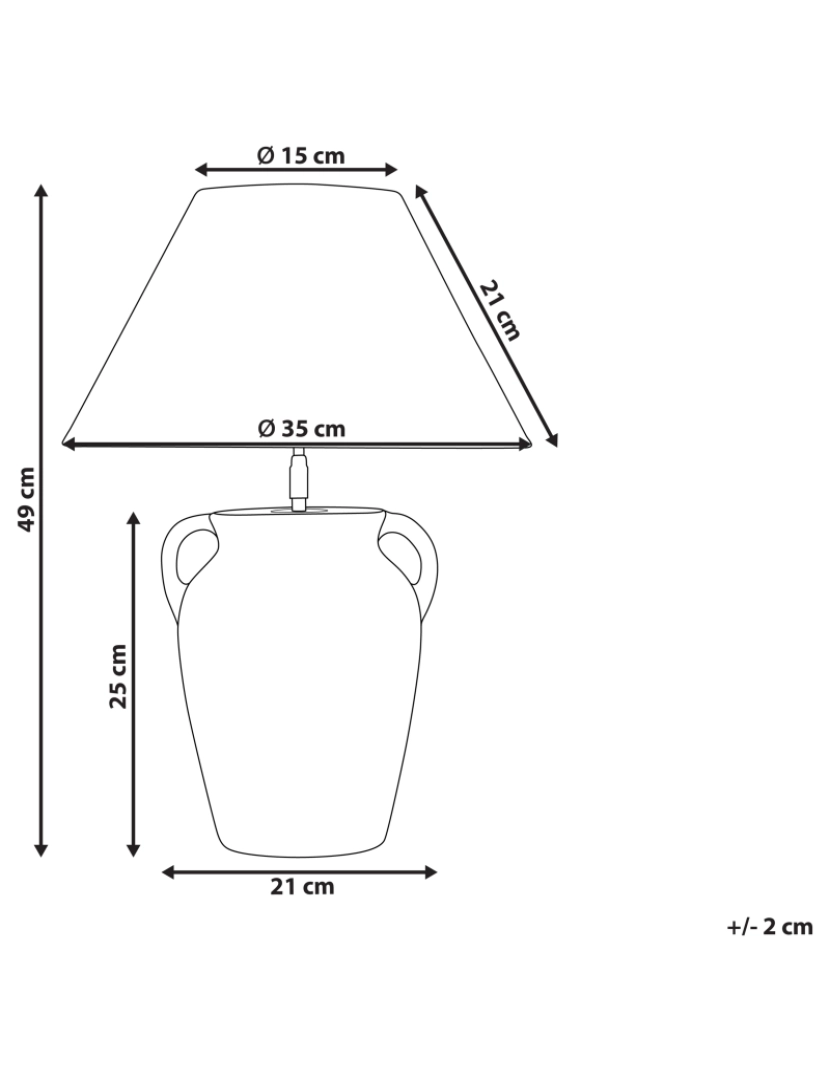 Beliani - Candeeiro de mesa em cerâmica cinzenta 49 cm AGEFET