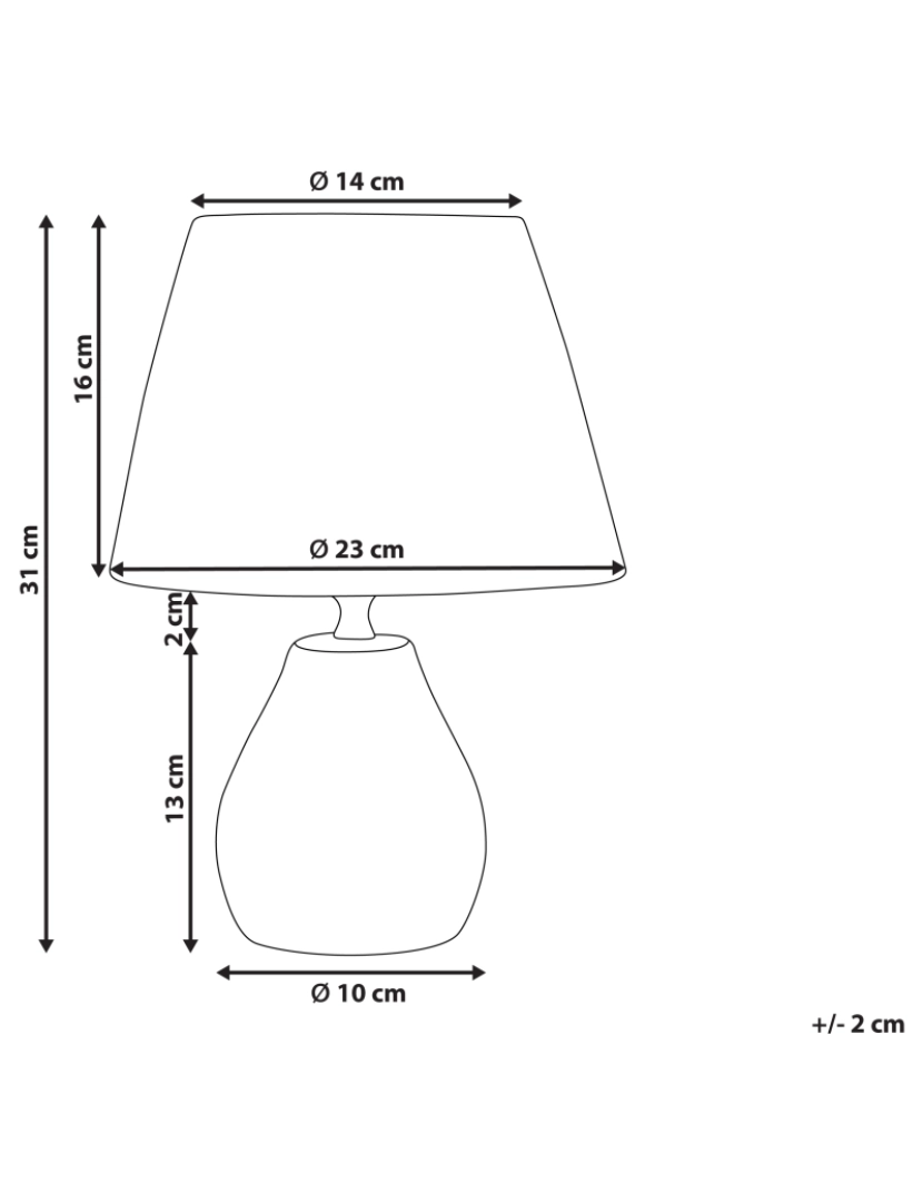 Beliani - Conjunto de 2 candeeiros de mesa em cerâmica branca 31 cm ARWADITO