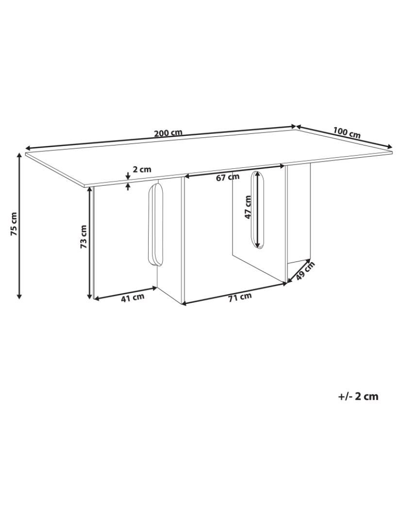 Beliani - Mesa de jantar em madeira clara 200 x 100 cm CORAIL