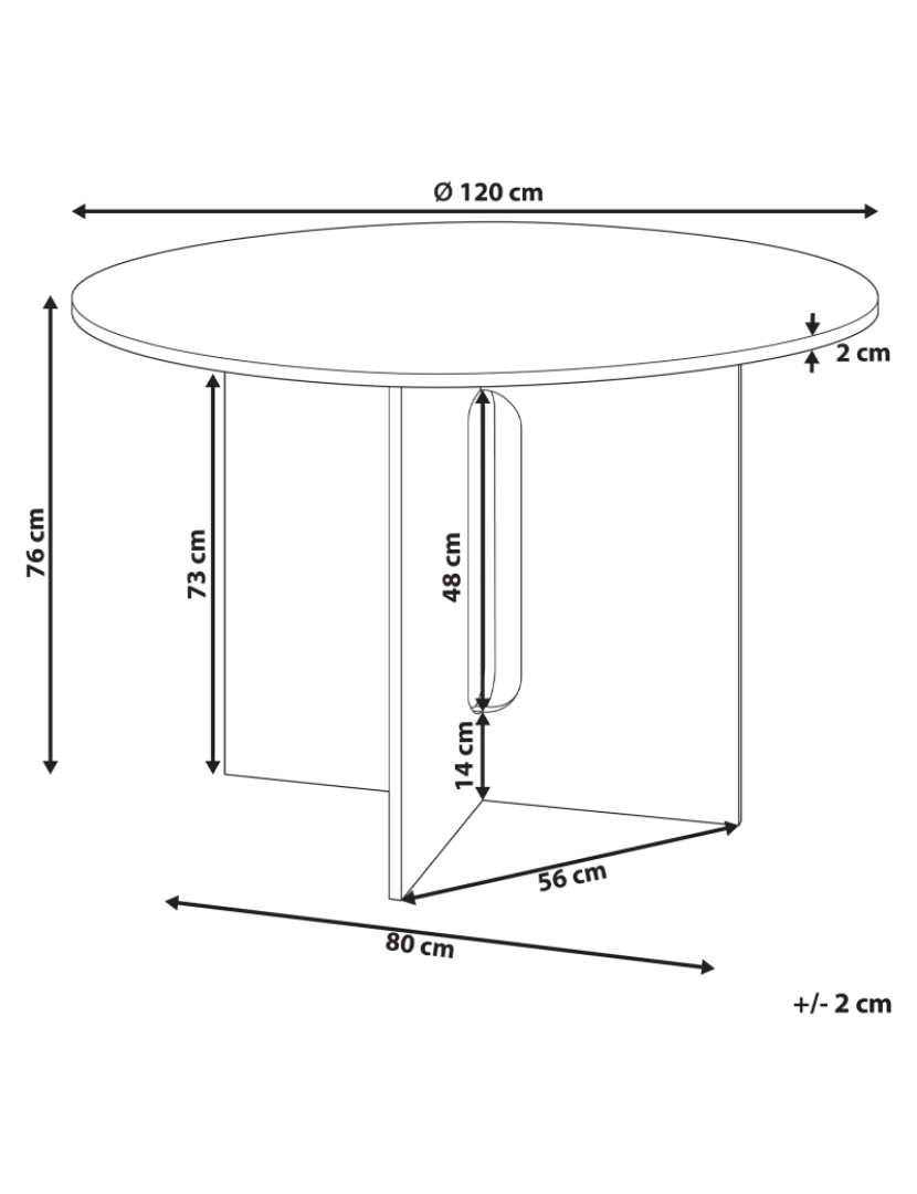 imagem de Mesa de jantar em madeira clara ⌀ 120 cm CORAIL1