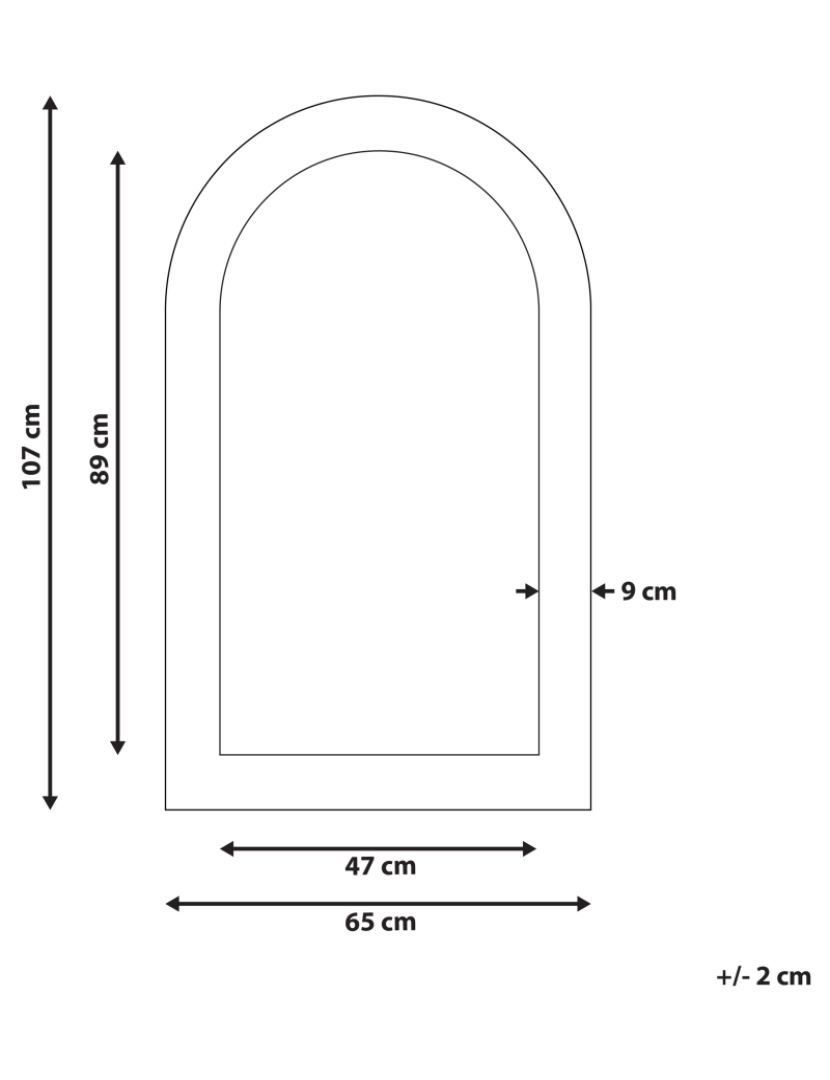 Beliani - Espelho 107 cm Branco CHANDON