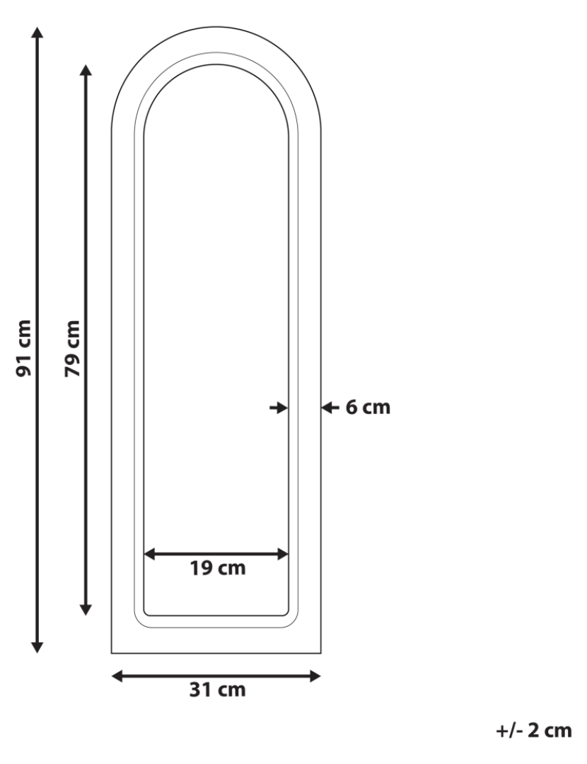 Beliani - Espelho 91 cm Branco SARRY