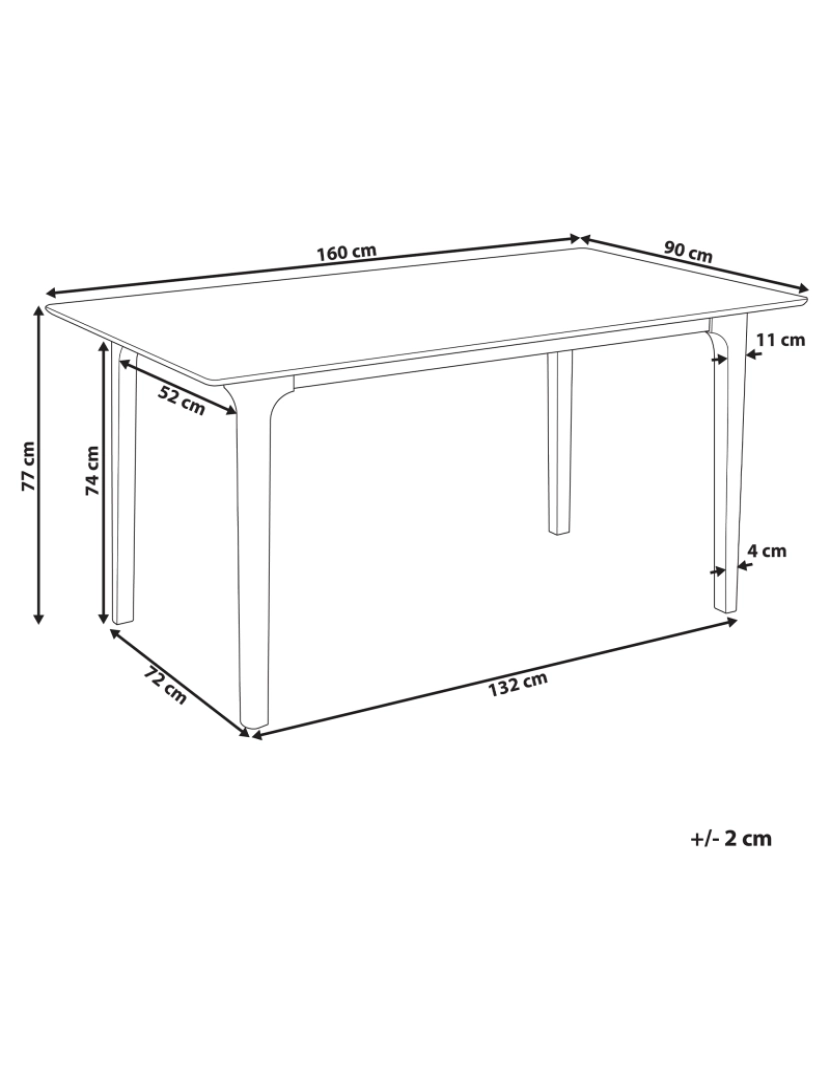 Beliani - Mesa de jantar em madeira clara 160 x 90 cm DELMAS