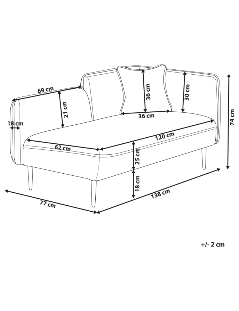 Beliani - Chaise-longue à direita em tecido bouclé verde escuro CHEVANNES