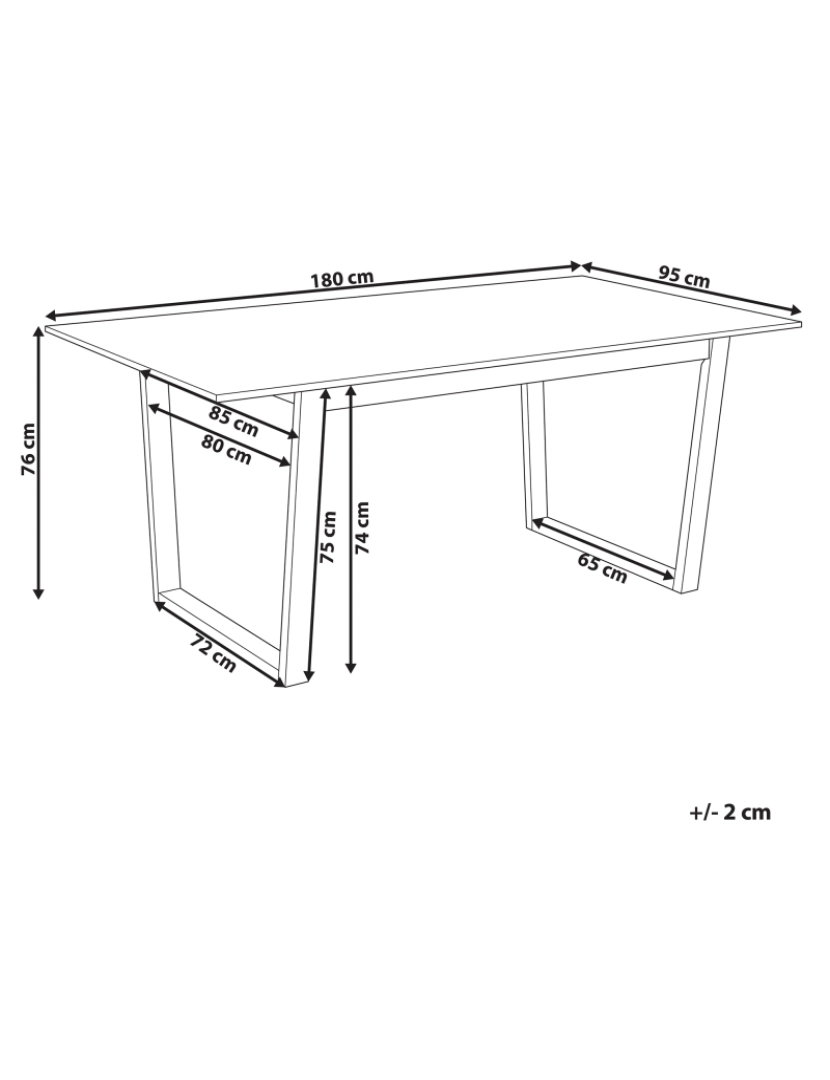 Beliani - Mesa de jantar em madeira clara 180 x 95 cm CAMDEN