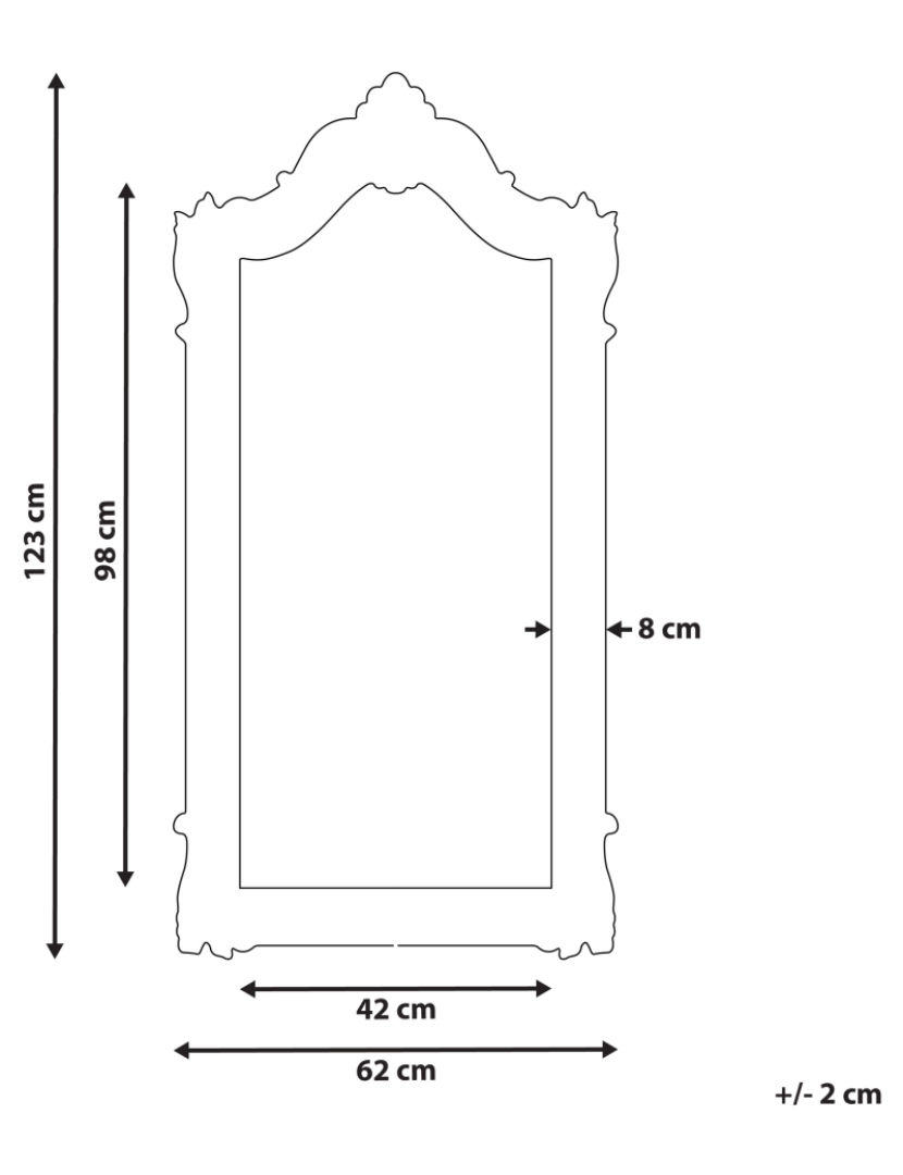 Beliani - Espelho 123 cm Castanho claro MABLY